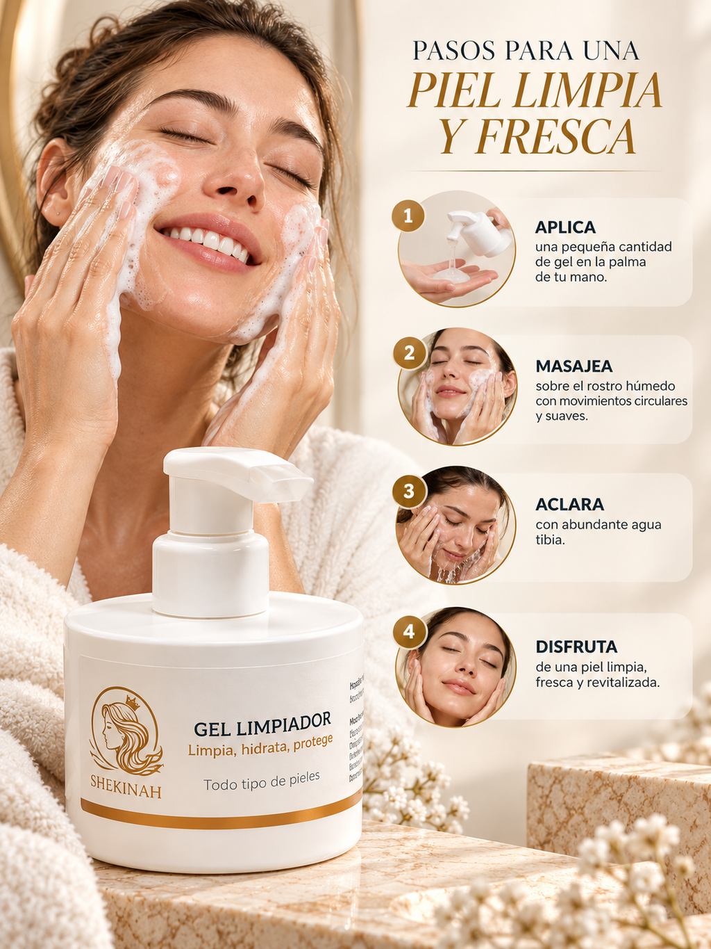 SHEKINAH · Gel Limpiador Facial