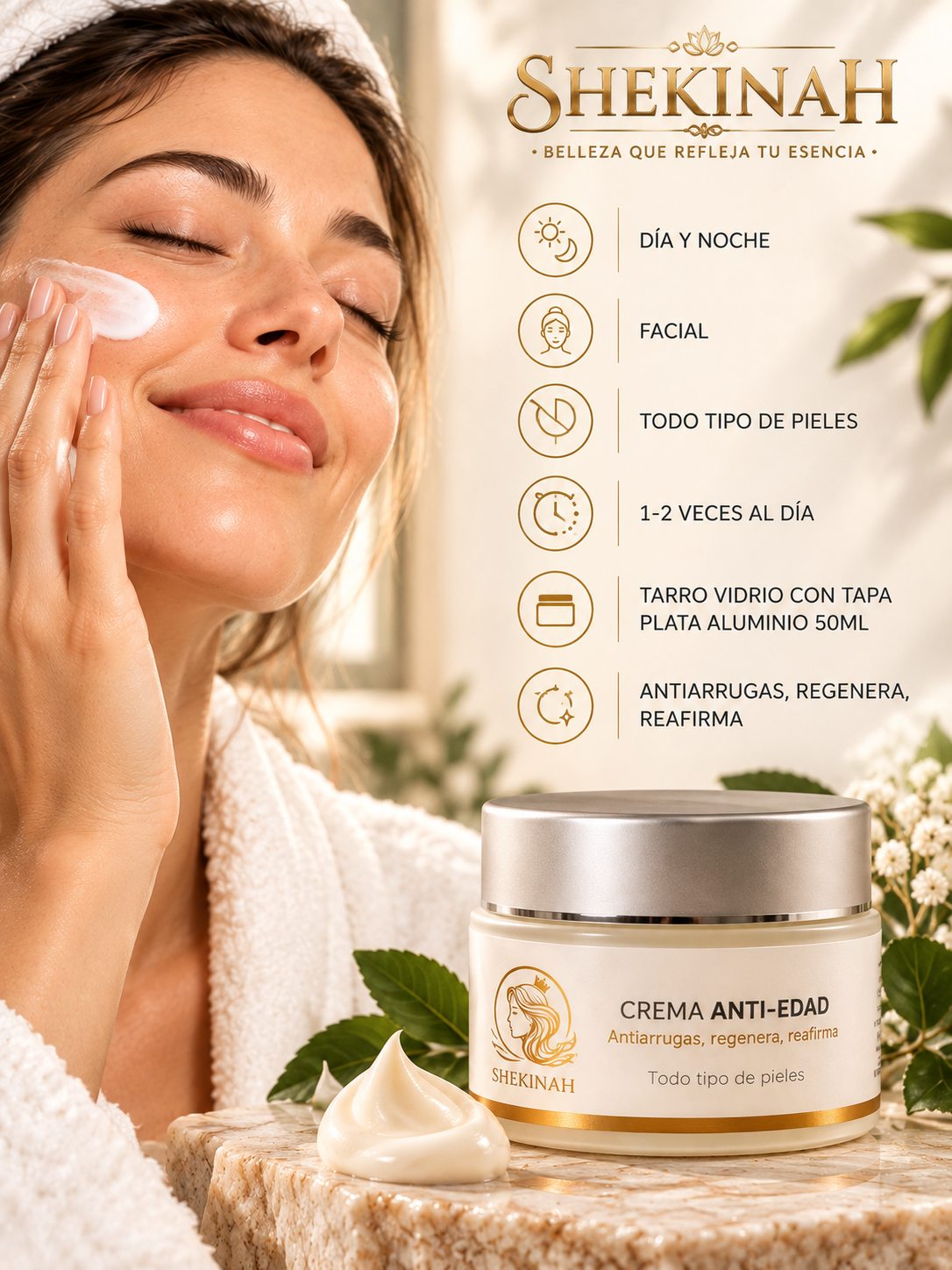 SHEKINAH · Crema Reafirmante Anti-Edad